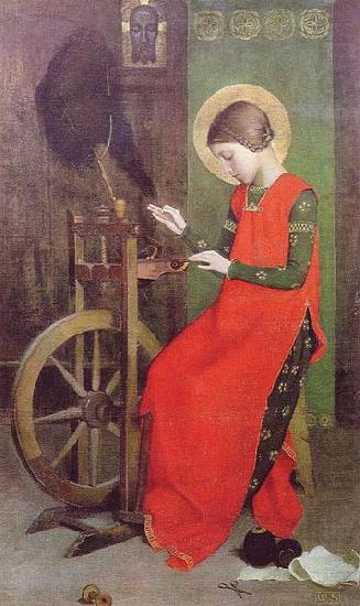 St Elizabeth of Hungary Spinning for the Poor, Marianne Stokes